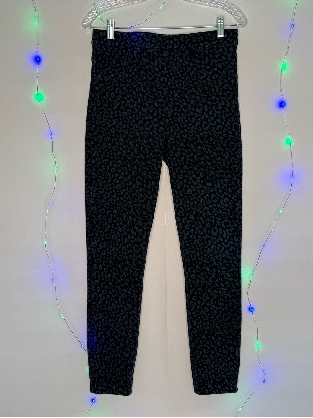 Spanx Women's Dark Blue Leopard Print Leggings/Jeggings